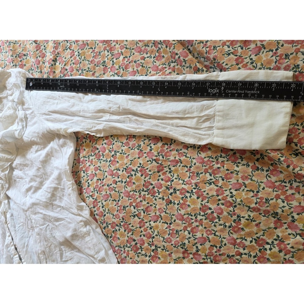 Live A Little VTG Y2K White Ruffle Top Sz Large %100 Cotton Layered Cowgirl Boho - Picture 12 of 12